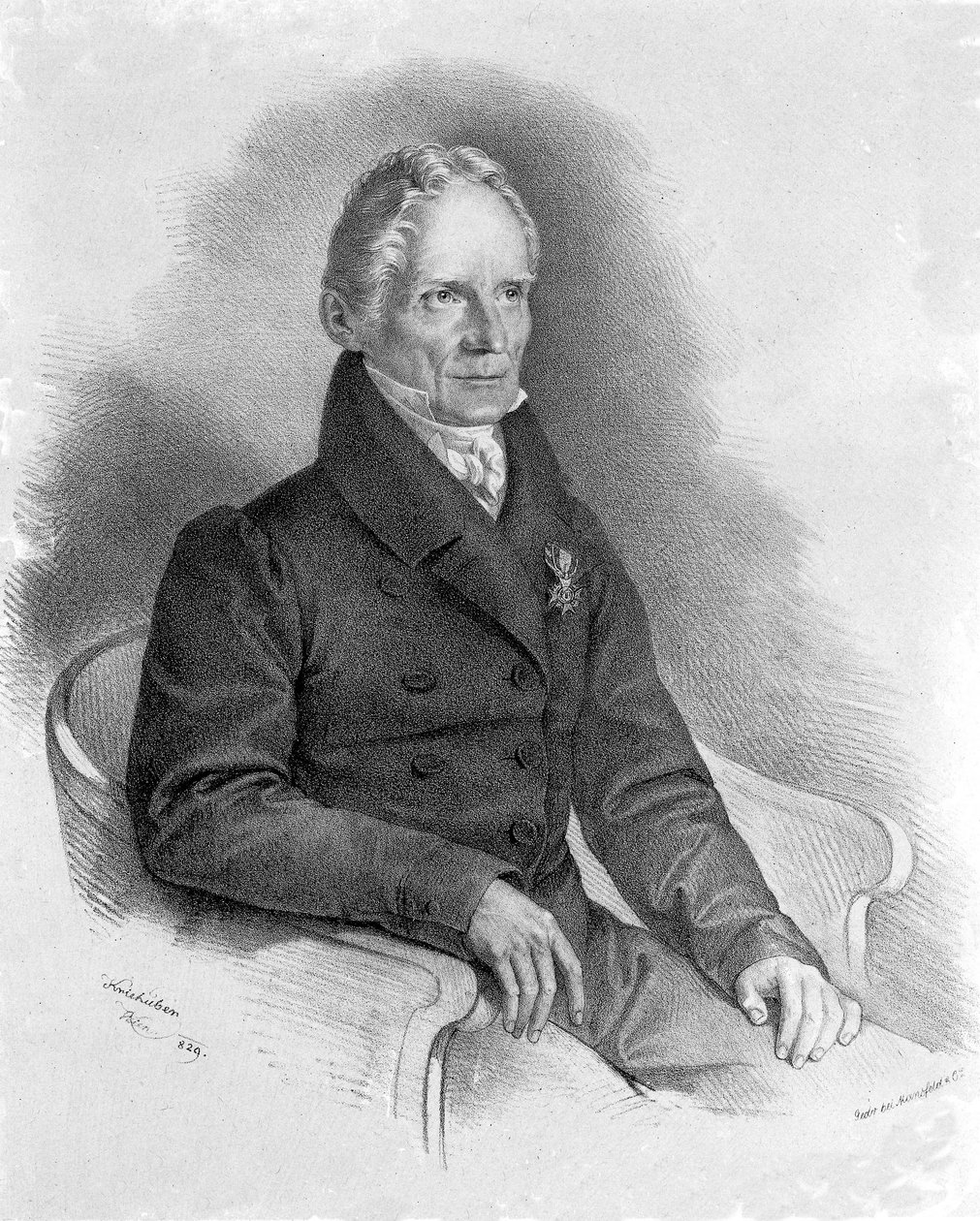 Portret van Friedrich Mohs (1773-1839) Duitse mineraloog door Unknown artist