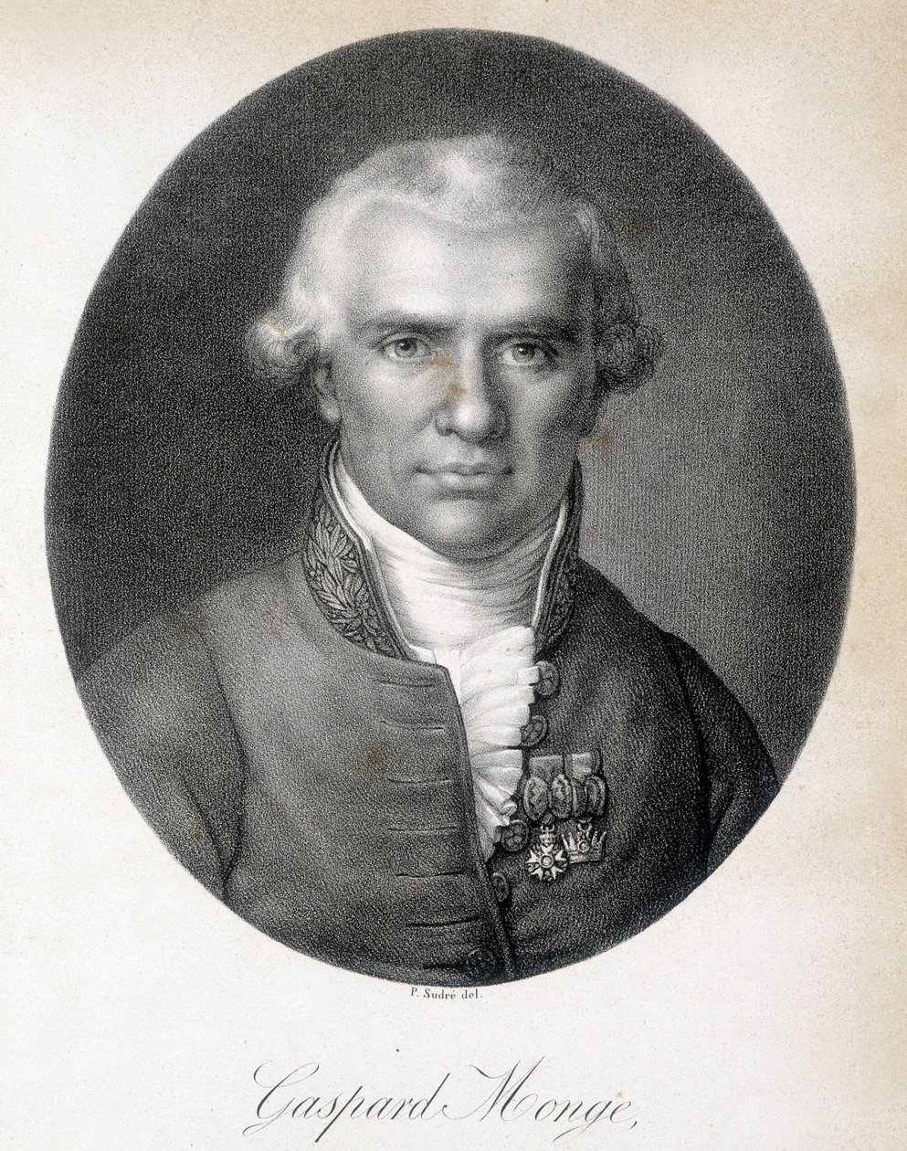 Portret van Gaspard Monge, Comte de Peluse (1746 - 1818), Franse wiskundige - gravure door Unknown artist