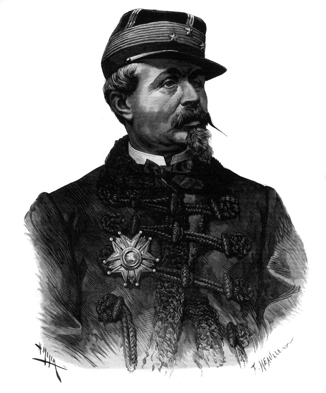 Portret van generaal Alfred Chanzy (1823-1883) gravure van 1883 door Unknown artist