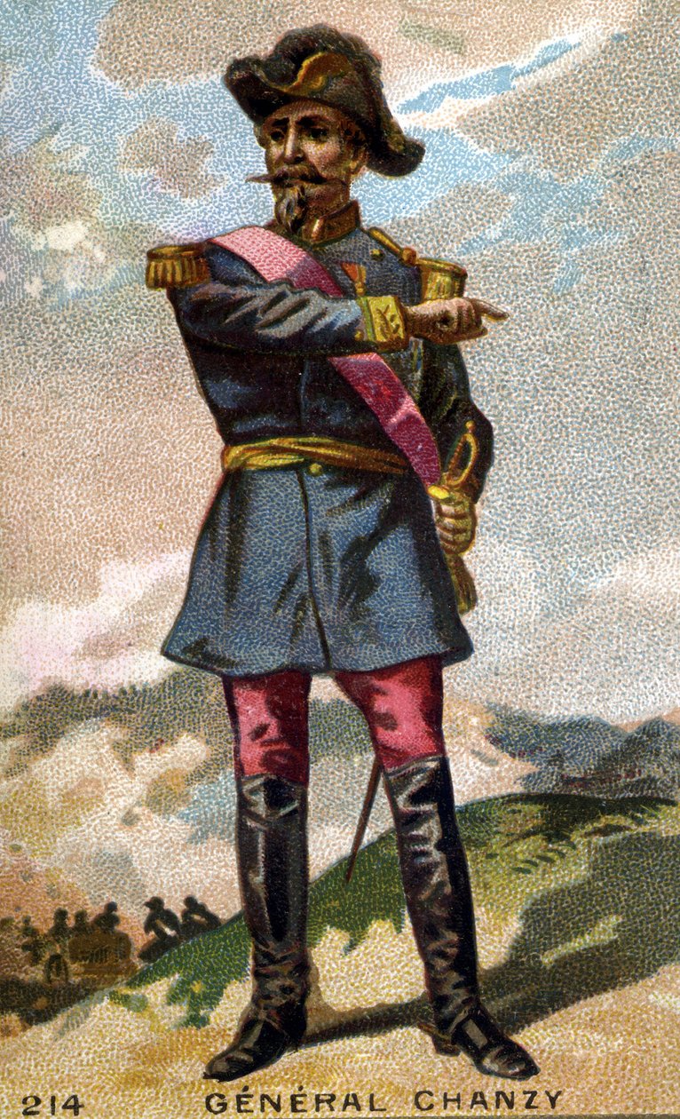 Portret van Generaal Chanzy (1823 - 1883). Chromolithografie van het einde van de 19e eeuw door Unknown artist