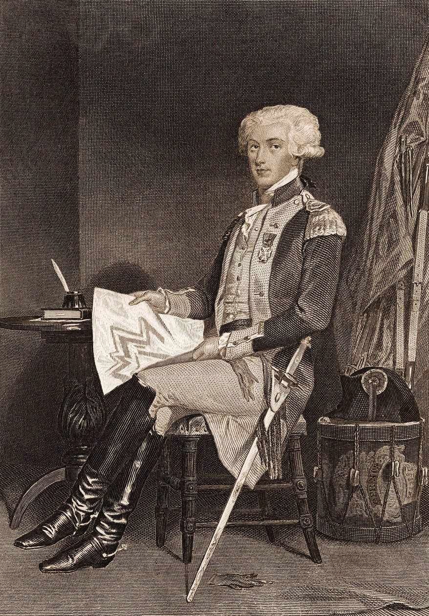Portret van Generaal La Fayette (Lafayette) (1757-1834) door Unknown artist