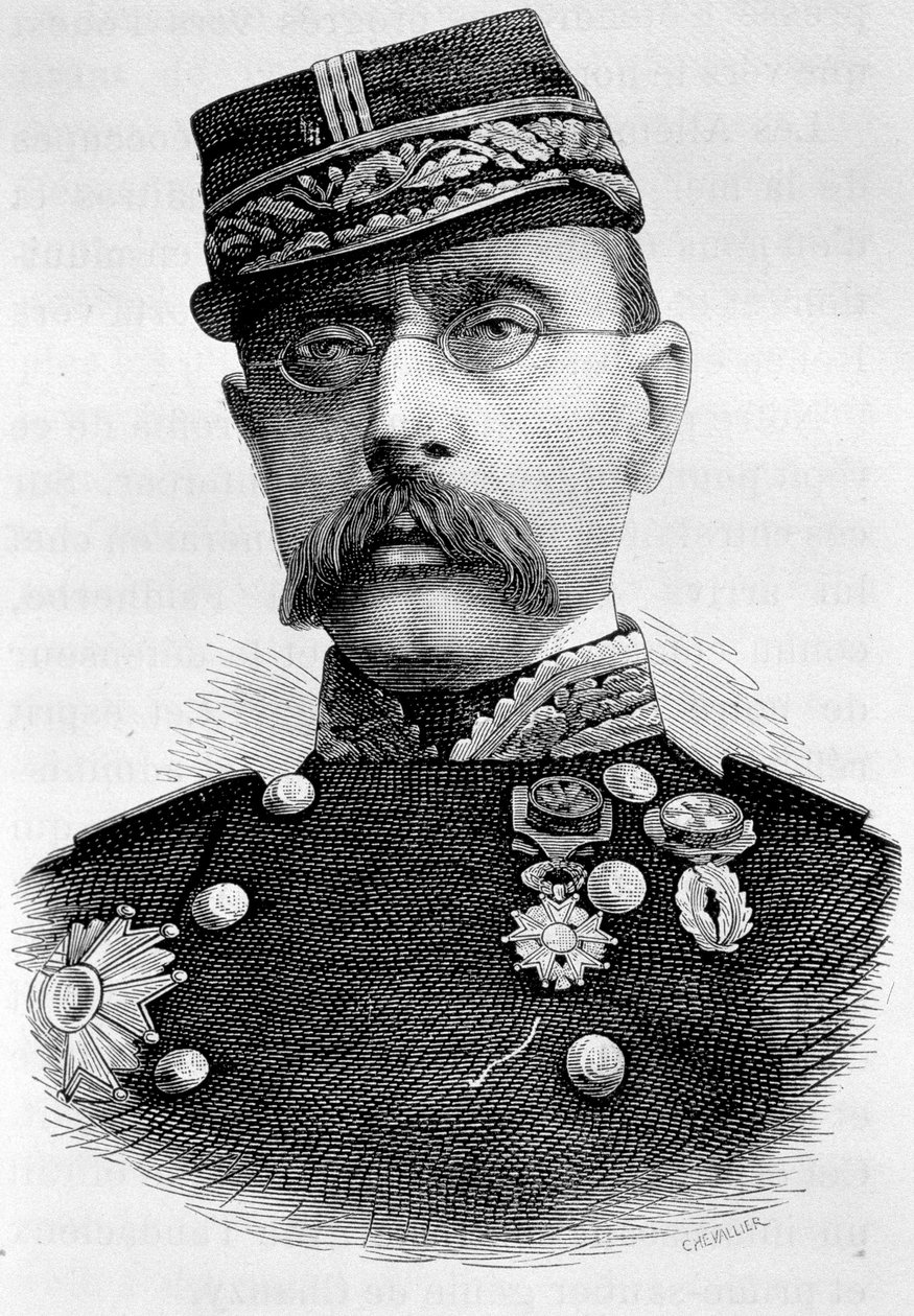 Portret van generaal Louis Faidherbe, Franse kolonisator (1818 - 1889). Gravure 19e eeuw door Unknown artist