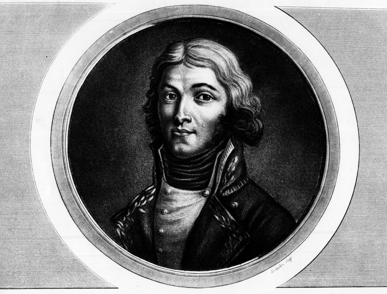 Portret van Generaal Louis Lazare Hoche (1768-1797). Gravure in 