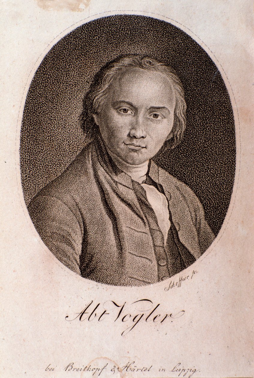 Portret van Georg Joseph Vogler (abbe Vogler) (gravure) door Unknown artist