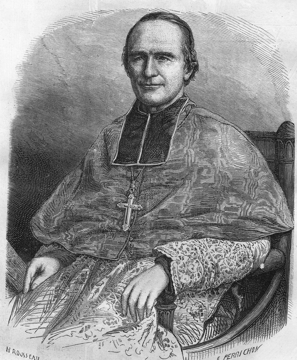 Portret van Georges Darboy. Franse prelaat (1813 tot 1871). Aartsbisschop van Parijs, hij werd gegijzeld tijdens de Commune en geëxecuteerd. door Unknown artist