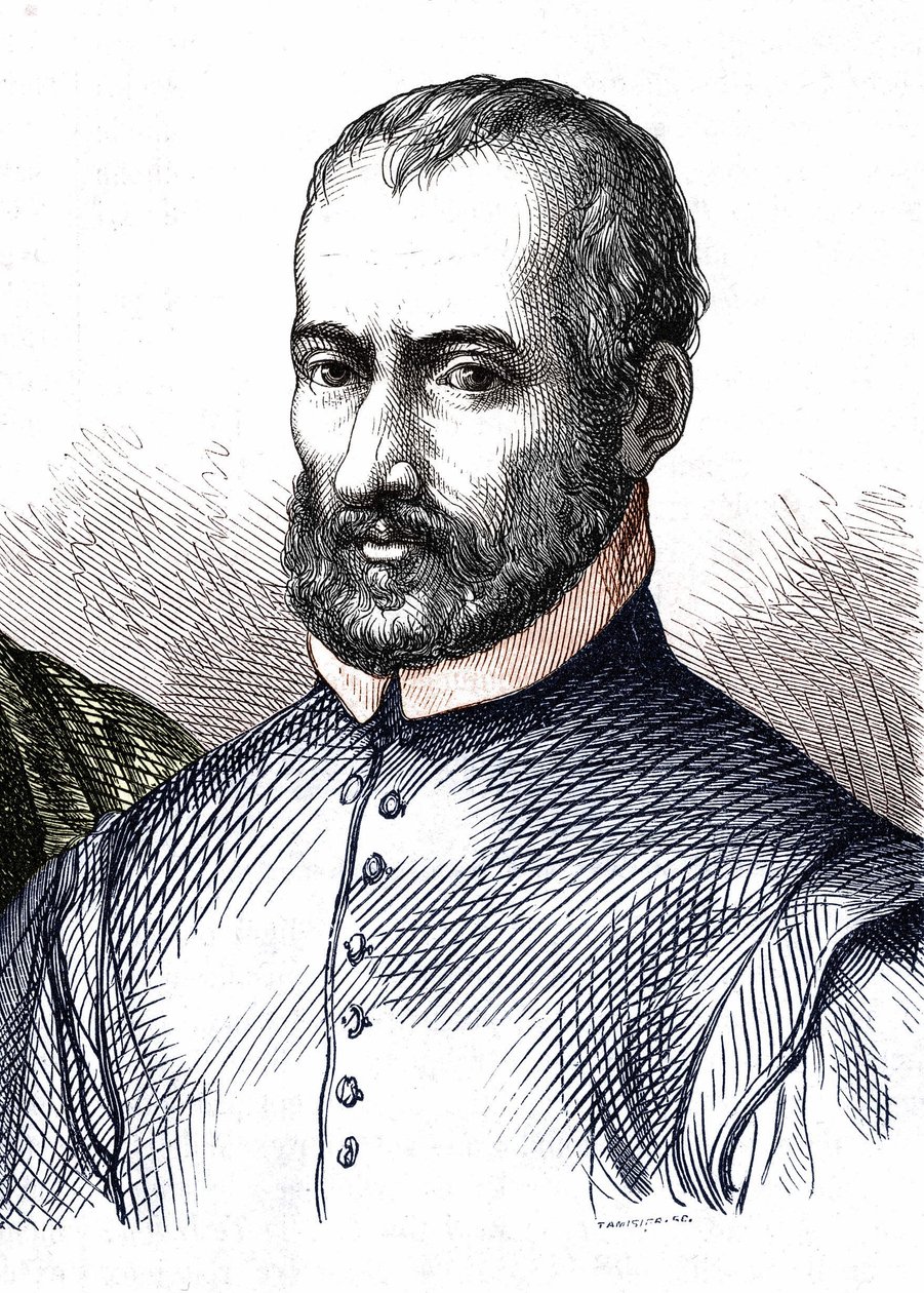 Portret van Giovanni Pierluigi da Palestrina (1525 - 1594), Italiaanse componist door Unknown artist