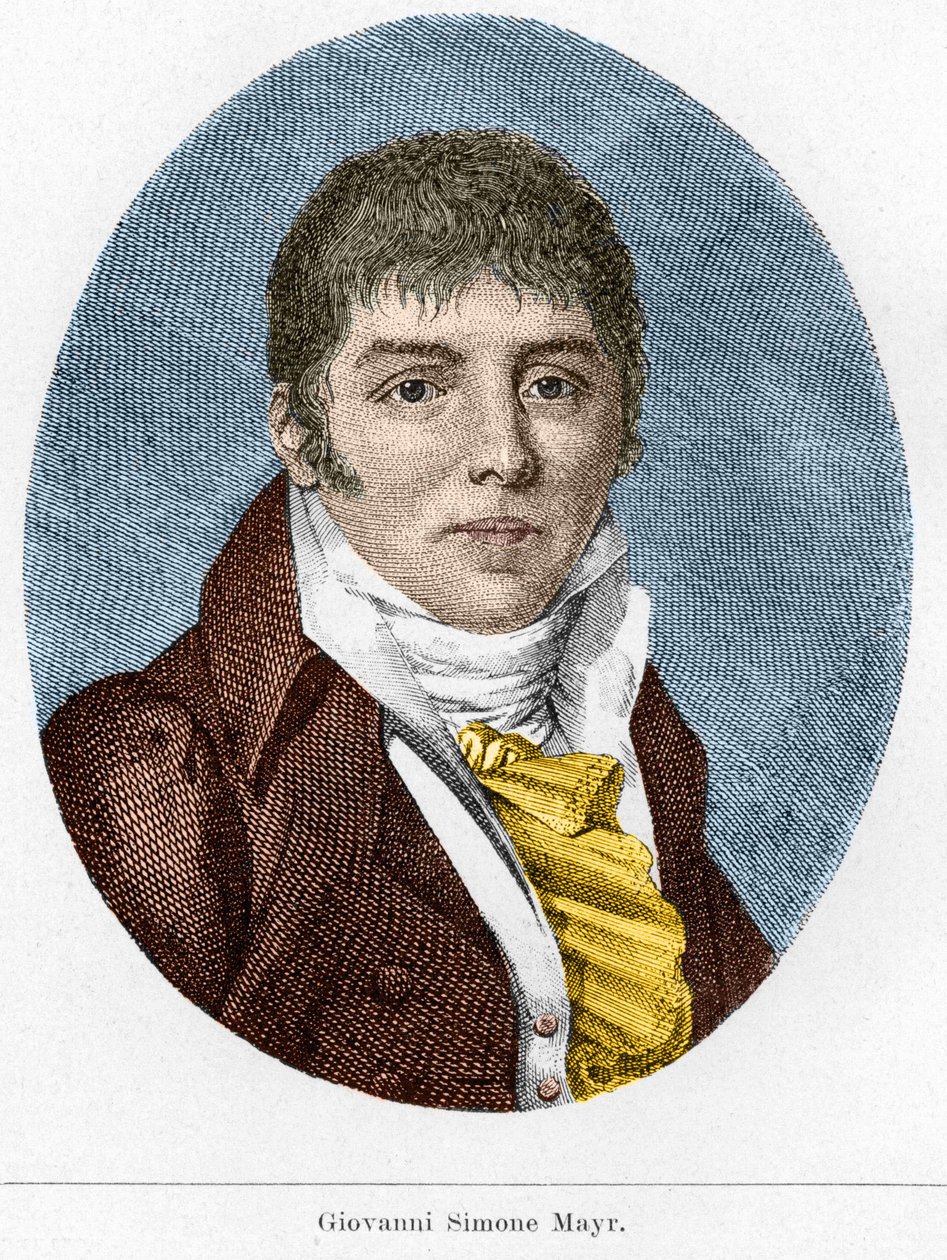 Portret van Giovanni Simone Mayr (Johann Simon Mayr), Italiaanse componist (1763-1845) door Unknown artist