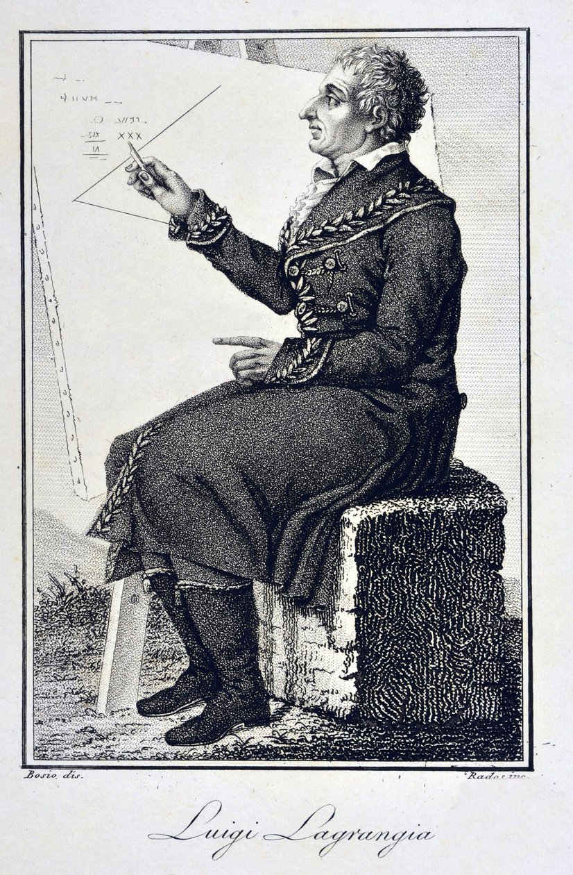 Portret van Giuseppe Ludovico De la Grange Tournier (1736 - 1813) - Portret van Joseph Louis (Joseph-Louis), Graaf van Lagrange (1736-1813), Franse wiskundige door Unknown artist