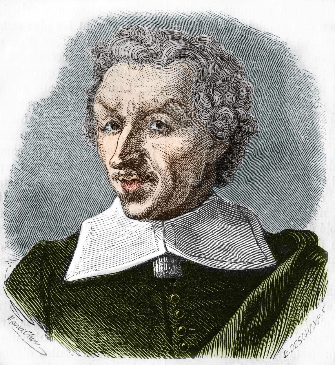 Portret van Gui (Guy) Patin. Franse arts en schrijver (1601-1672). Gravure uit 1866. door Unknown artist