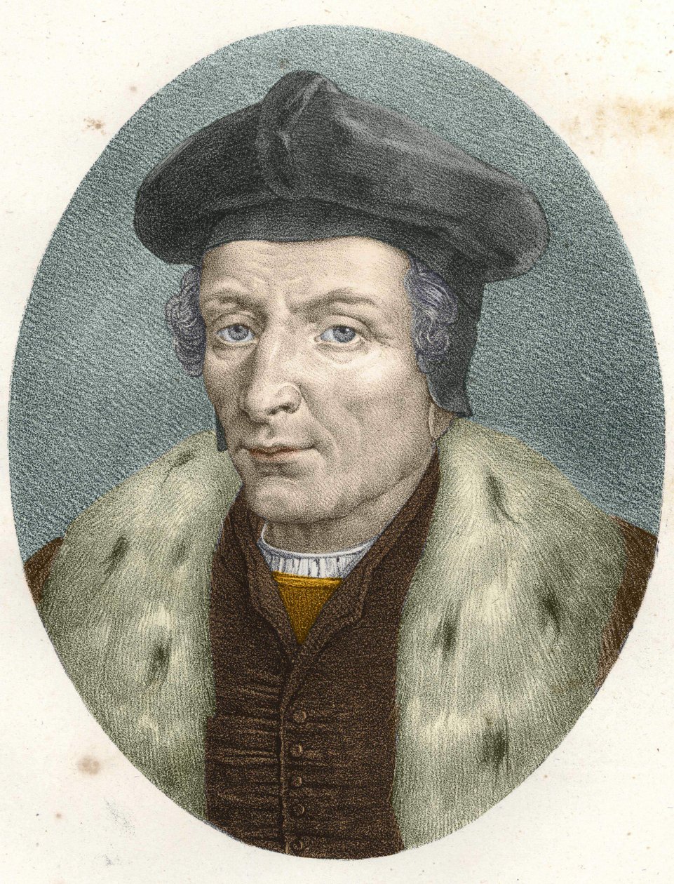 Portret van Guillaume Bude (Budee) (Budaeus) (1467-1540), gravure 19e eeuw door Unknown artist
