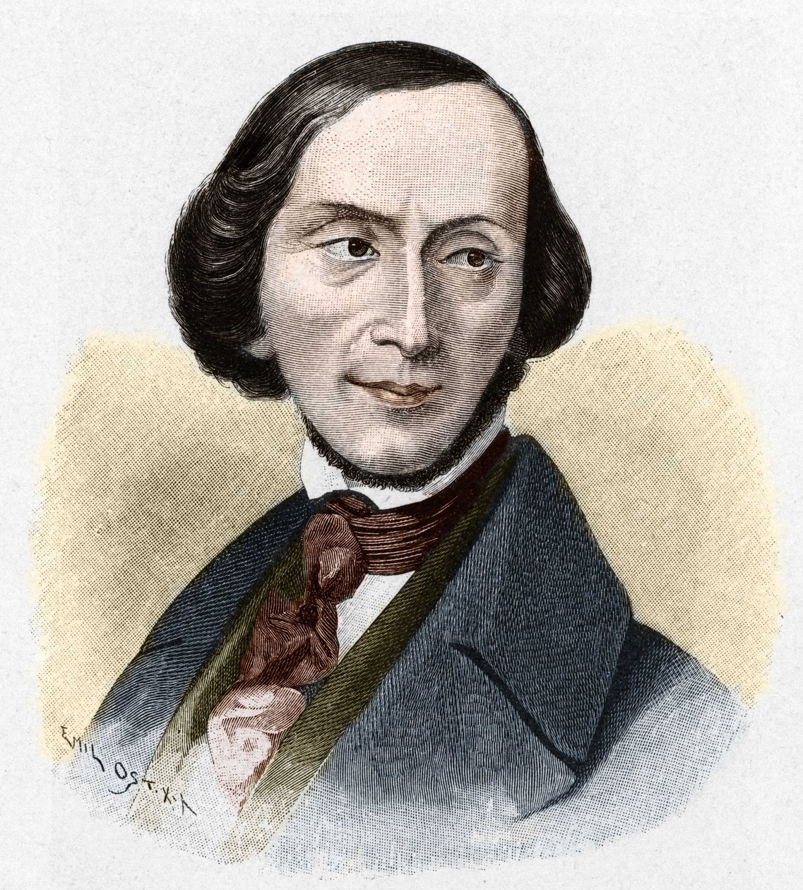Portret van Hans Christian Andersen (1805-1875), Deense schrijver. door Unknown artist