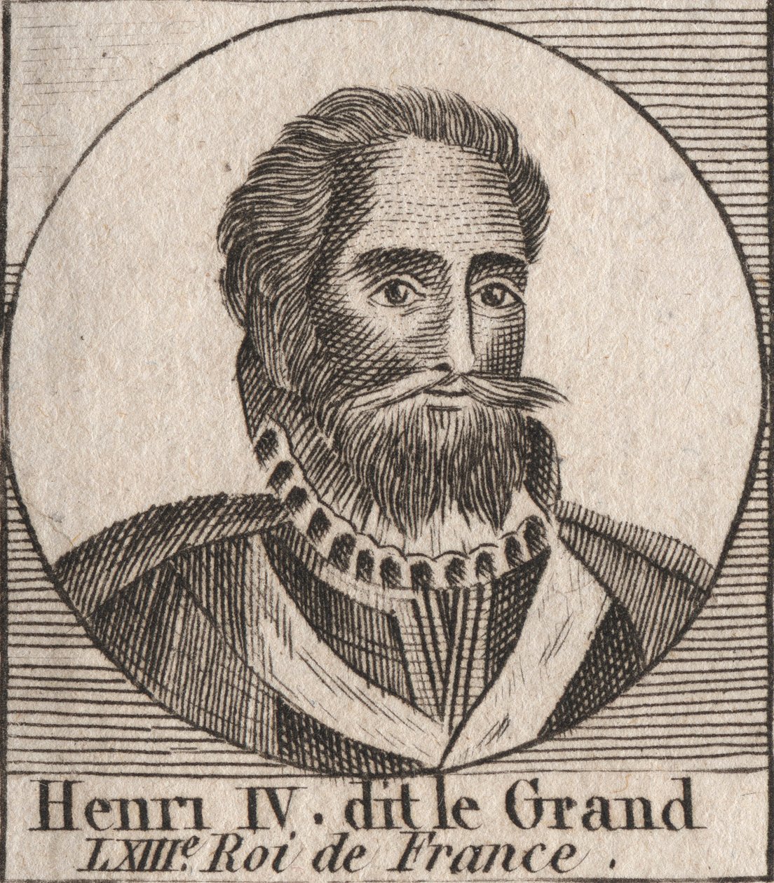 Portret van Hendrik IV (1553-1610), koning van Frankrijk - gravure uit 