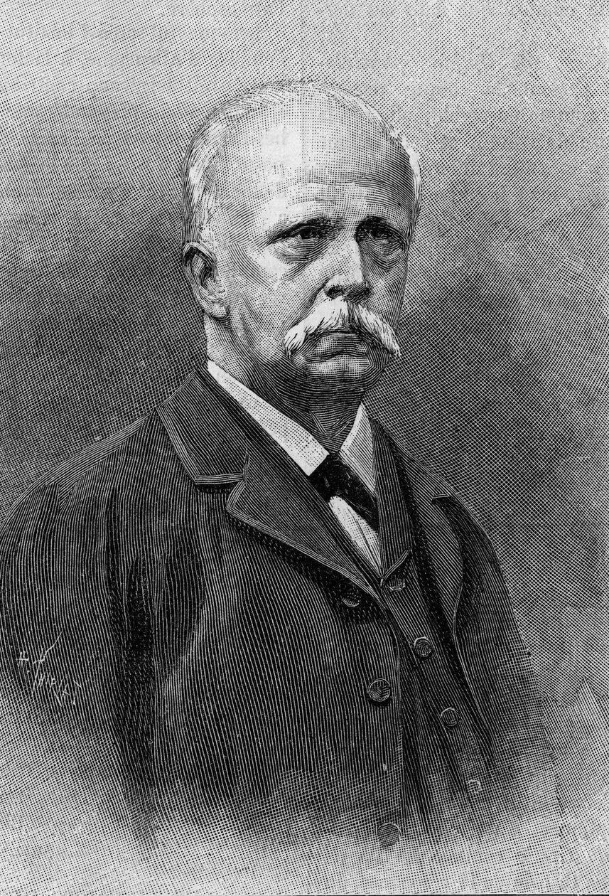 Portret van Hermann Louis Ferdinand von Helmholtz (1821-1894), Duitse natuurkundige en fysioloog. Gravure in 