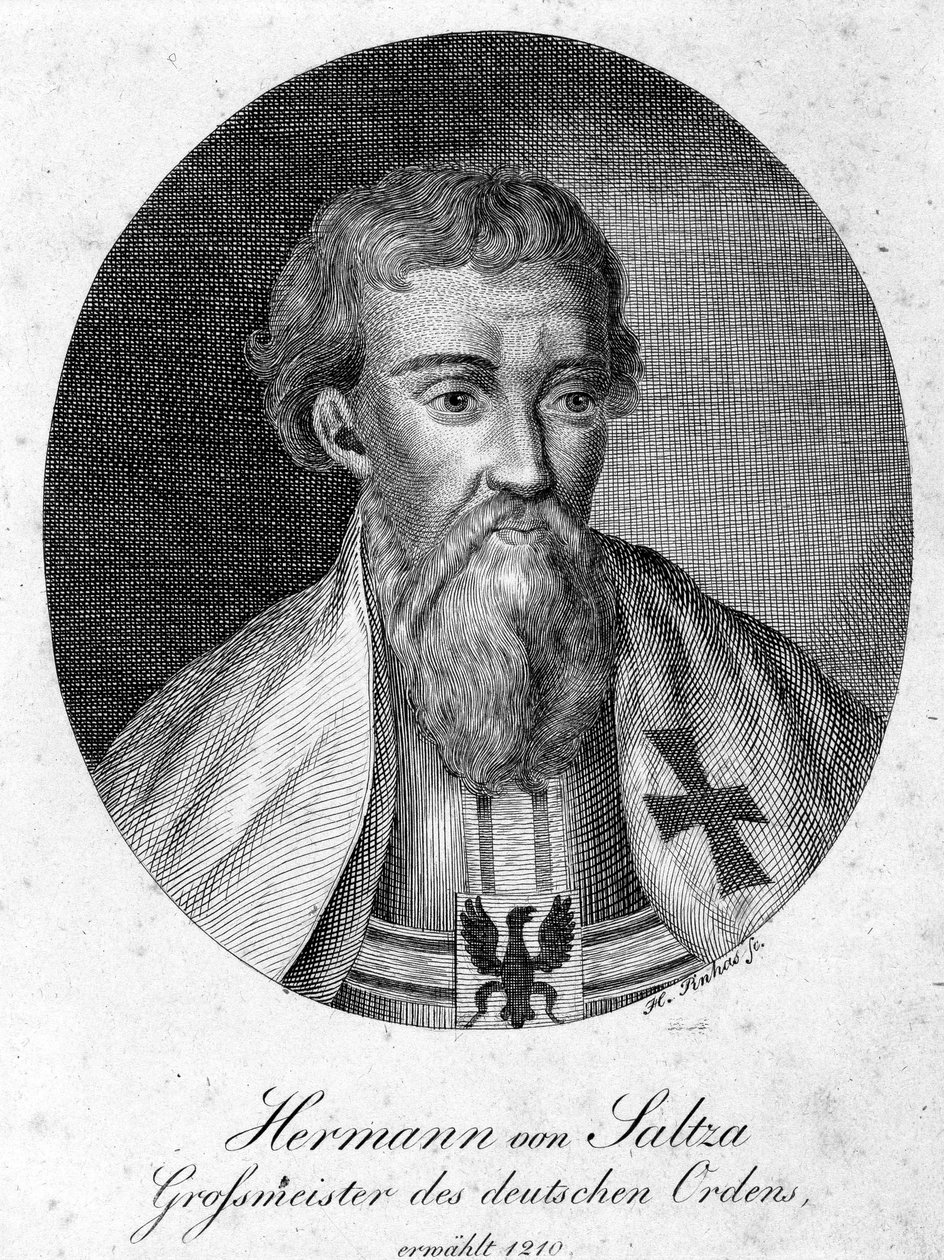 Portret van Hermann von Salza (1170 - 1239), Grootmeester van de Orde van de Duitse Ridders. door Unknown artist