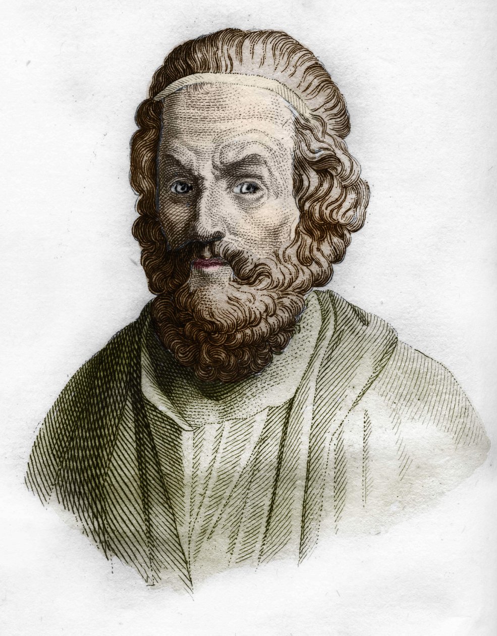 Portret van Homerus (9e eeuw v.Chr.) Griekse dichter. in oude geschiedenis van Rollin. 1829 door Unknown artist