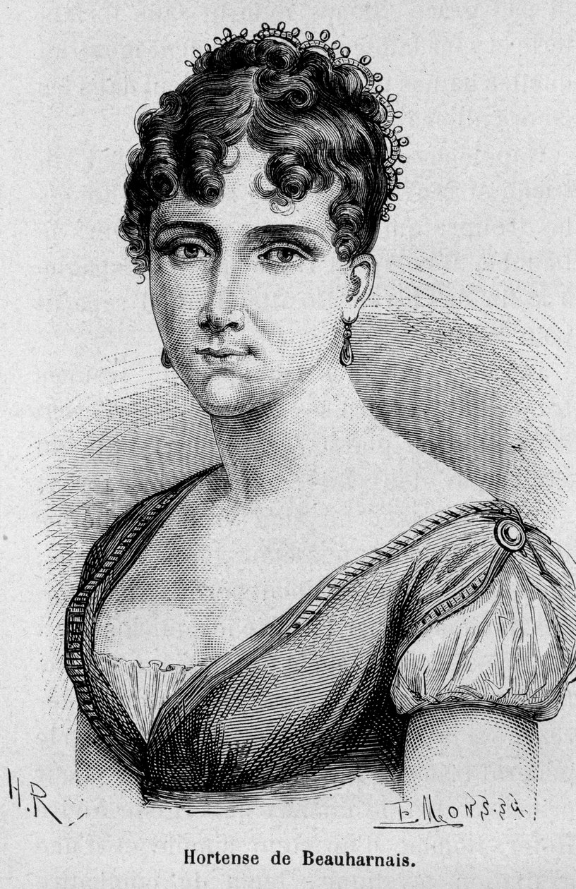 Portret van Hortense Eugenie Cecile de Beauharnais, Koningin van Holland (1783-1837), dochter van Josephine de Beauharnais en Burggraaf Alexandre de Beauharnais - in 