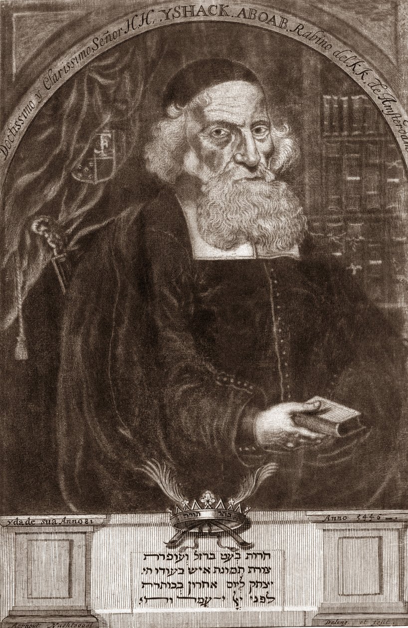 Portret van Isaac Aboab da Fonseca (1605-1693) - Isaak Aboab Foonseca - rabbi, geleerde, kabbalist en schrijver door Unknown artist