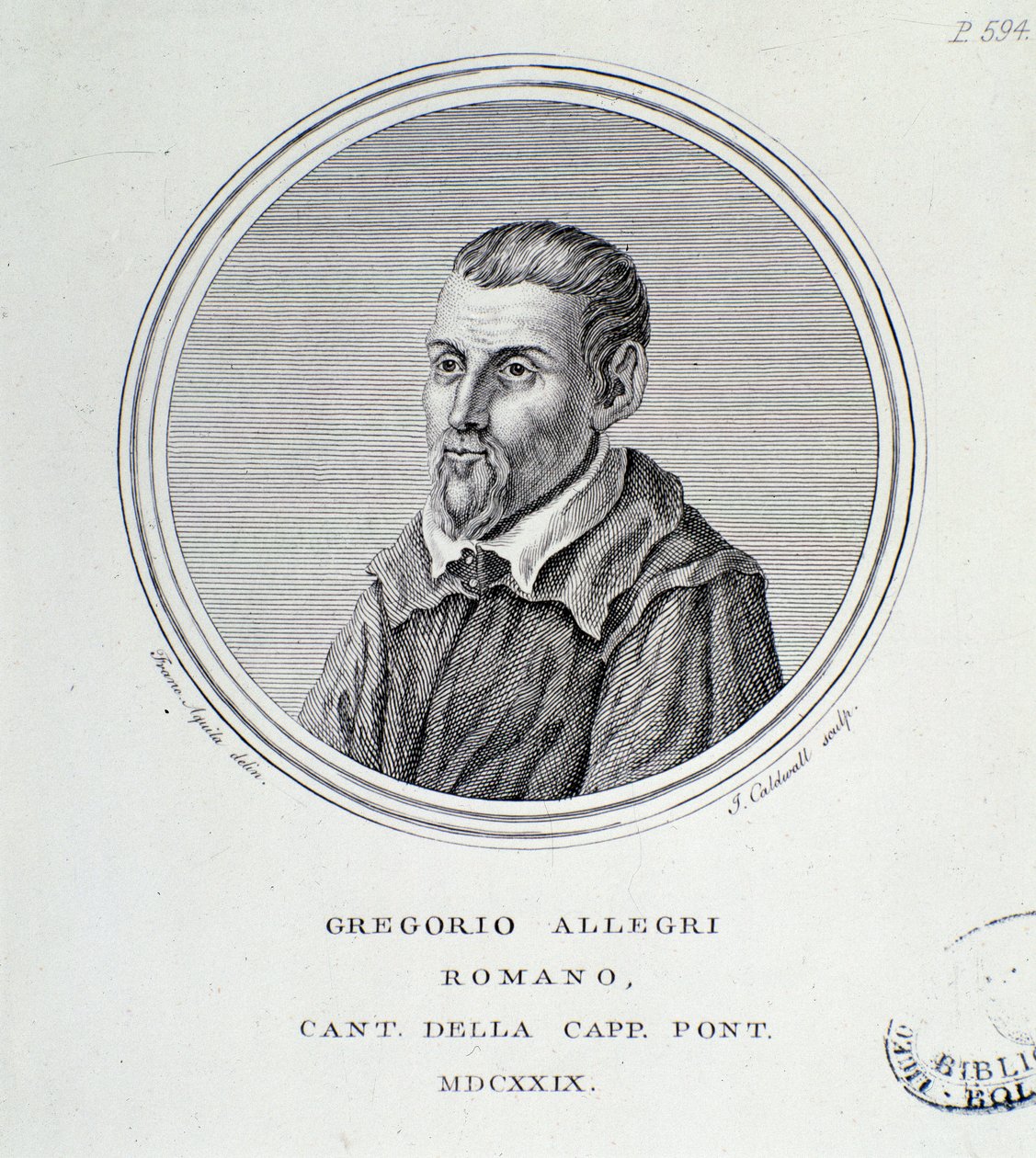 Portret van Italiaanse componist Gregorio Allegri (1582-1652) door Unknown artist