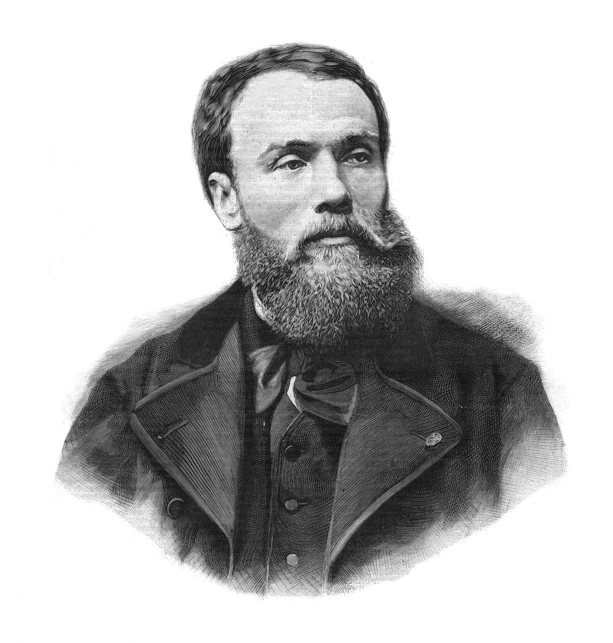 Portret van Jean-Paul Laurens (1838-1921) Franse schilder en beeldhouwer - Gravure uit 1891 door Unknown artist