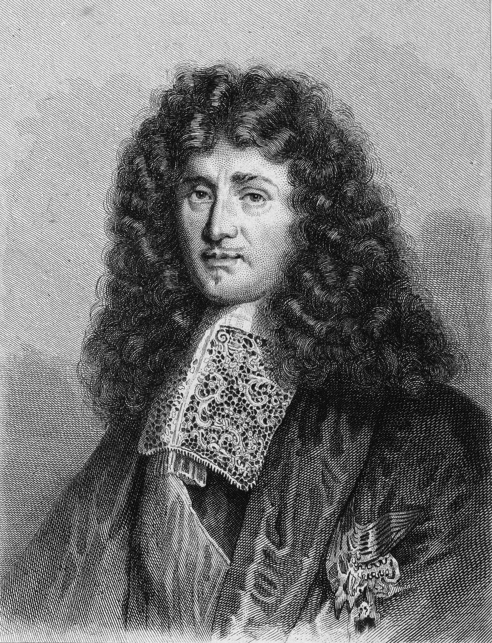 Portret van Jean Baptiste (Jean-Baptiste) Colbert (1619-1683), Franse politicus - in “Histoire des Français” door Lavallée, gravure, sd door Unknown artist