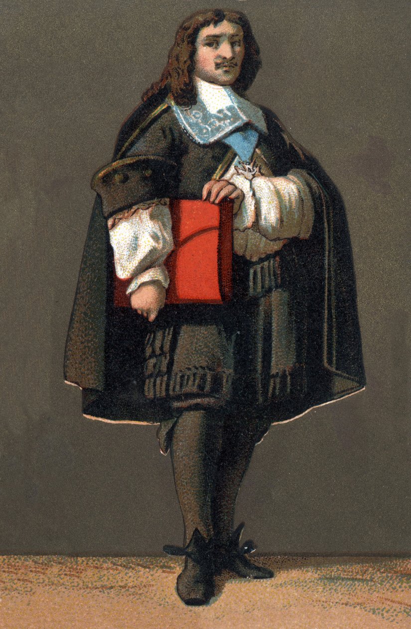 Portret van Jean Baptiste Colbert (1619-1683), intendant van financiën van Lodewijk XIV. Chromolithografie rond 1890 door Unknown artist