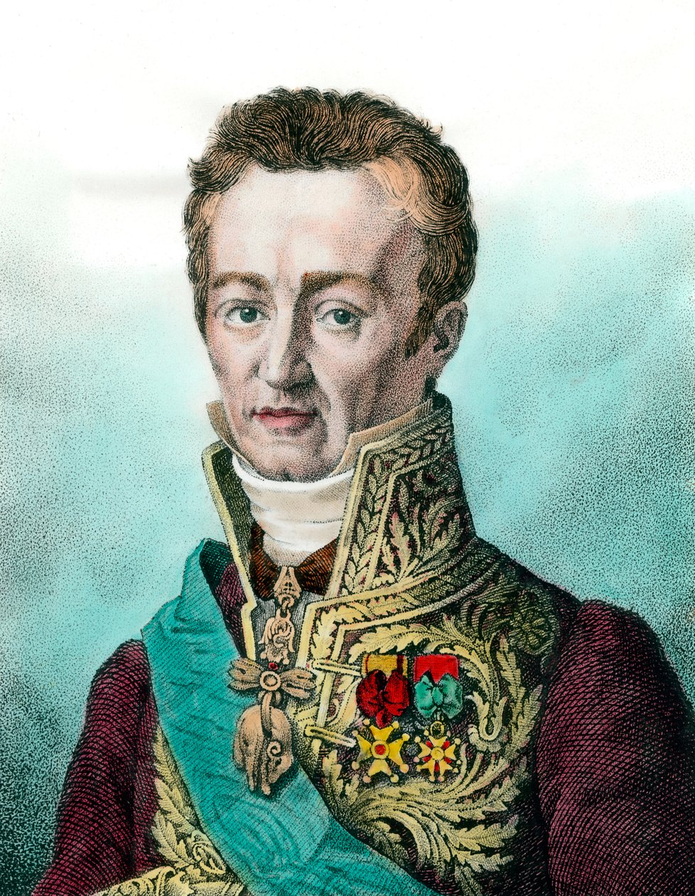 Portret van Jean Baptiste (Jean-Baptiste), Graaf de Villèle (1773-1854) Franse politicus Gravure uit de 19e eeuw Privécollectie door Unknown artist