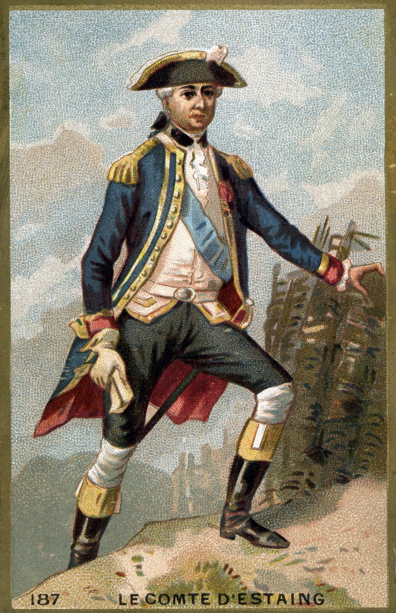 Portret van Jean Baptiste, Graaf van Estaing (1729-1794), Franse admiraal. Chromolithografie 19e eeuw. door Unknown artist
