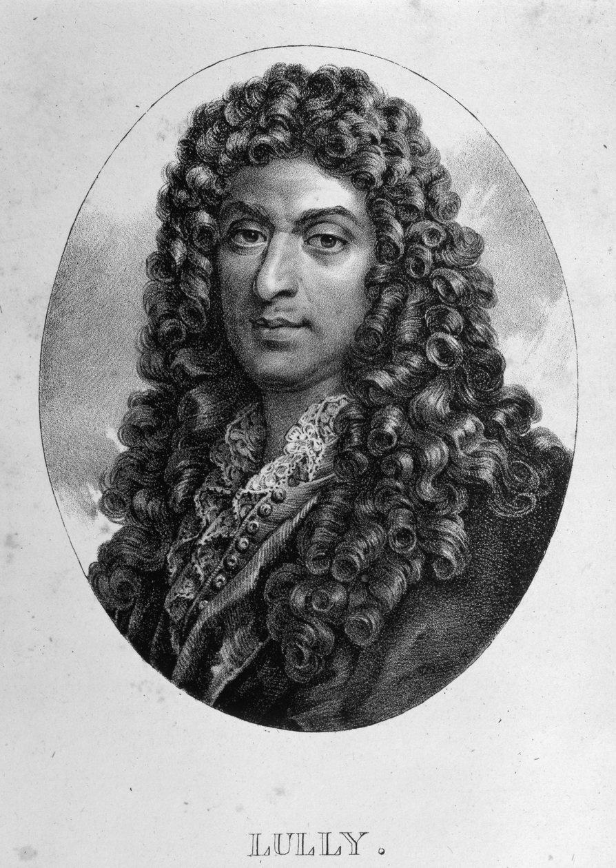 Portret van Jean Baptiste Lully (Giovanni Battista Lulli) (1632-1687), Franse componist van Italiaanse afkomst. Gravure 19e eeuw door Unknown artist
