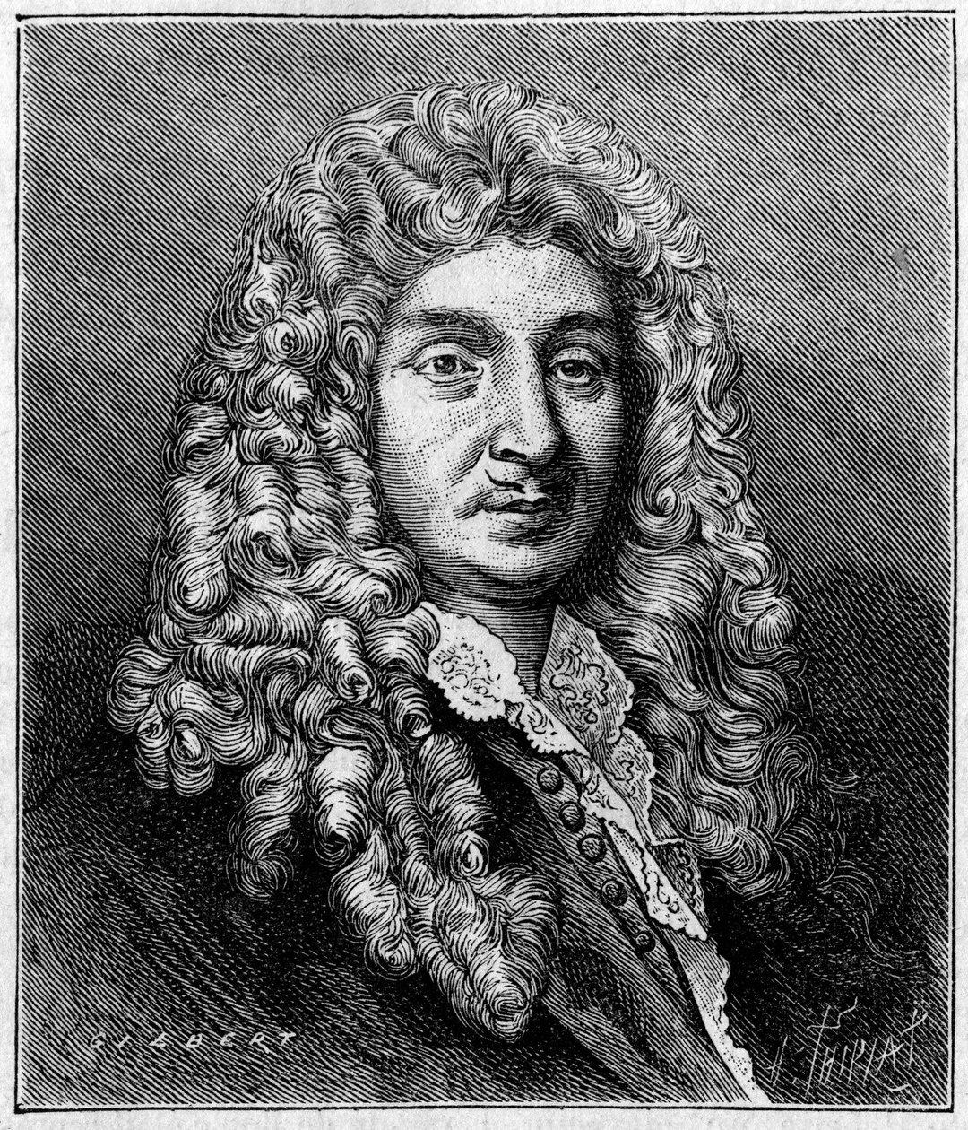 Portret van Jean Baptiste Lully (Giovanni Battista Lulli) (1632-1687), Franse componist van Italiaanse afkomst. Uit een gravure uit die tijd door Unknown artist