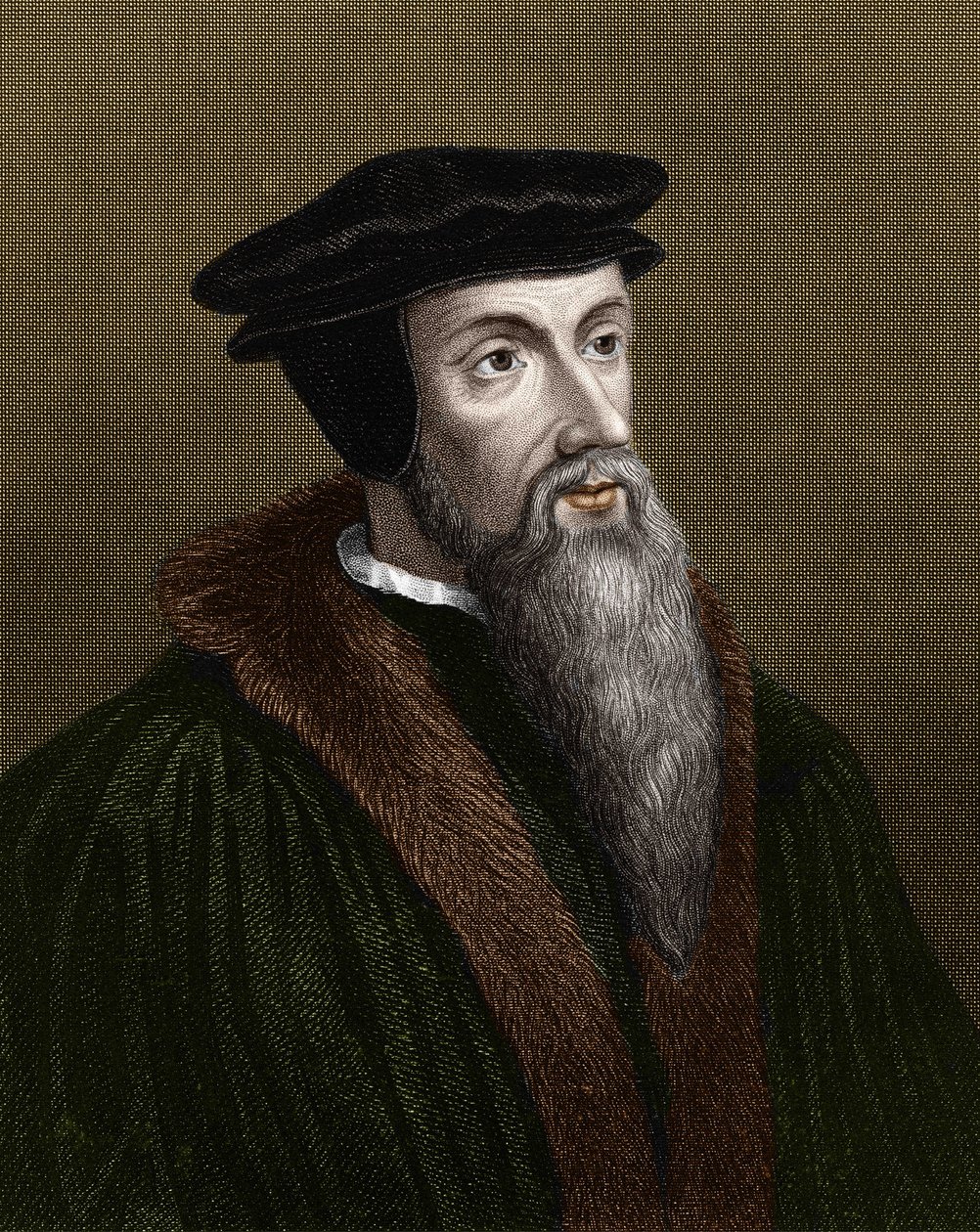 Portret van Jean Calvin (1509-1564), Franse religieuze hervormer en schrijver. door Unknown artist