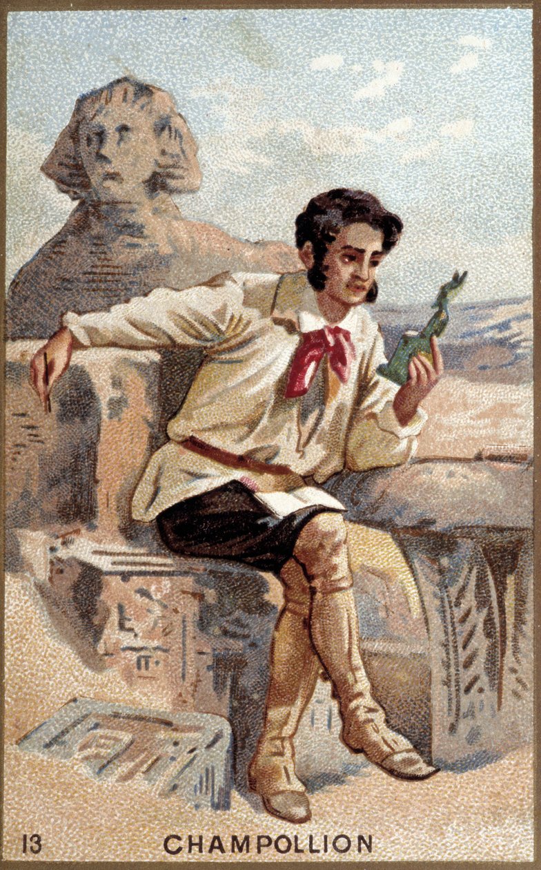 Portret van Jean-François Champollion, genaamd de Jongere (1790 - 1832) Franse egyptoloog door Unknown artist
