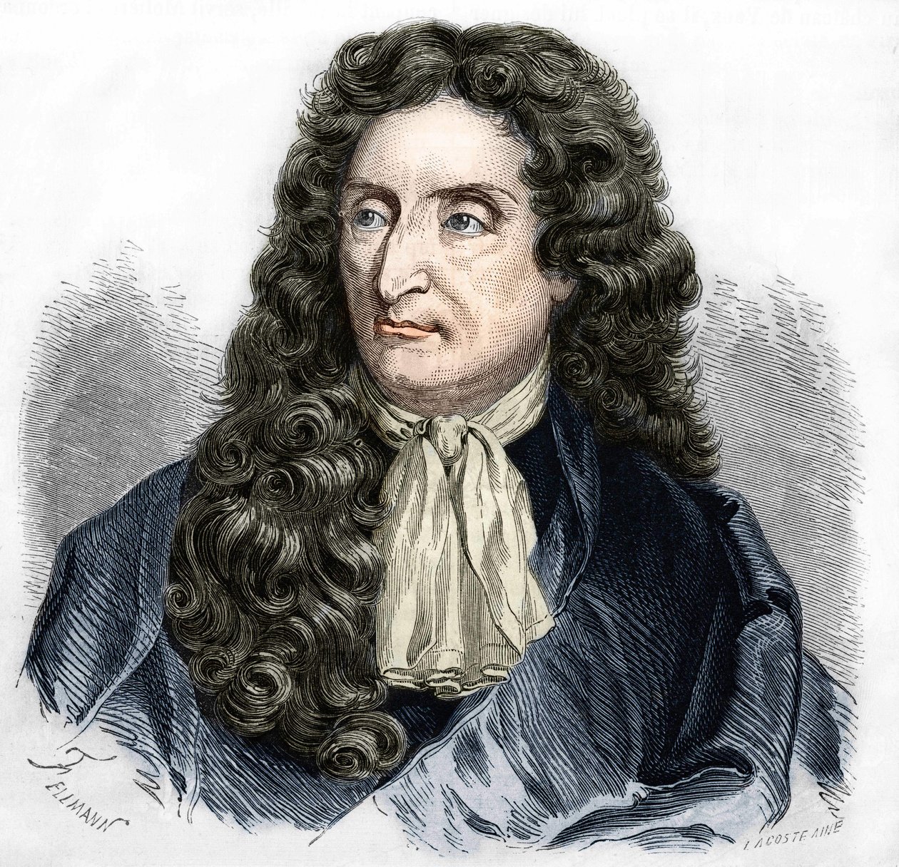 Portret van Jean de La Fontaine (1621-1695), Franse dichter door Unknown artist