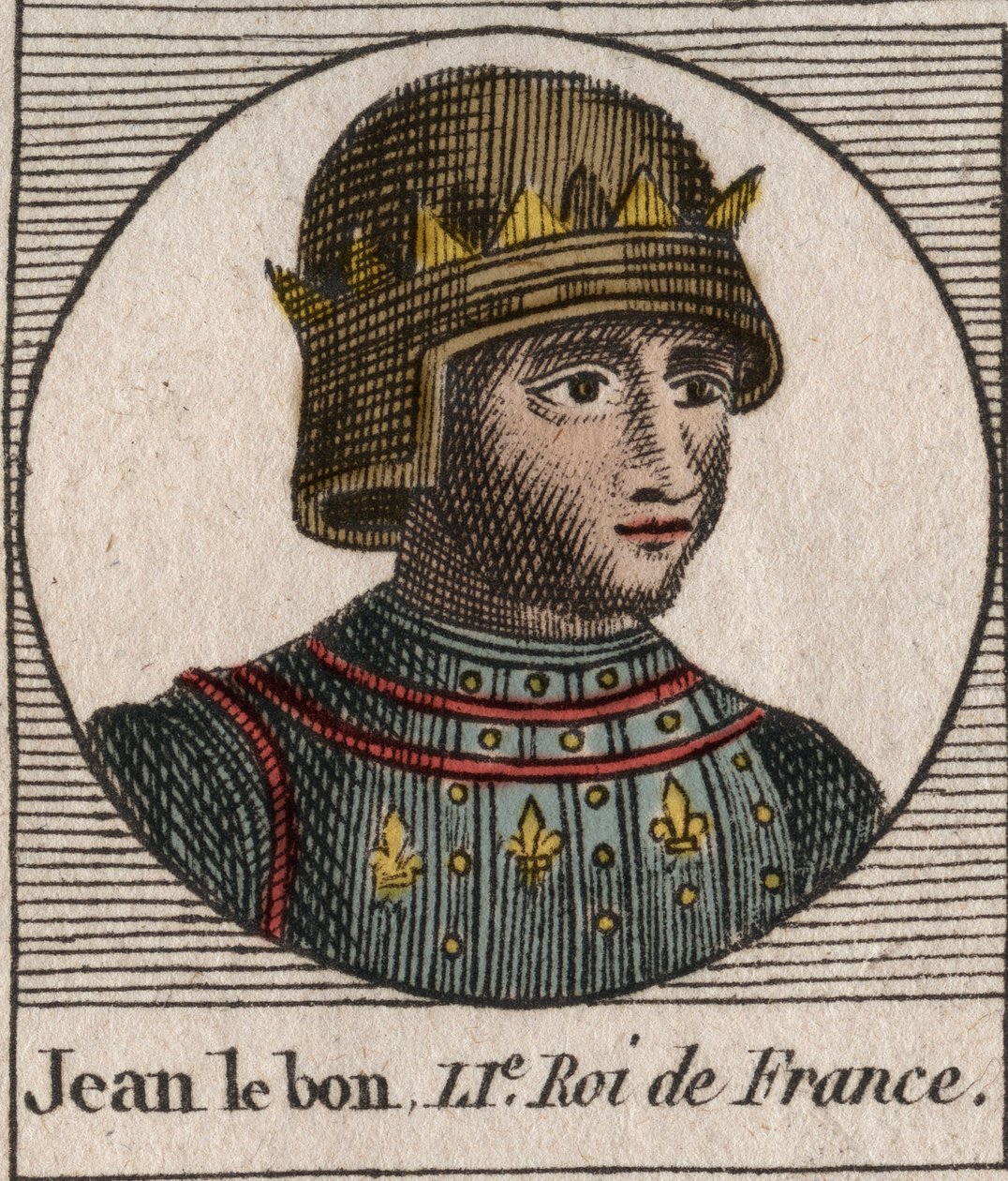 Portret van Jan II de Goede (1319-1364), koning van Frankrijk (gravure uit 