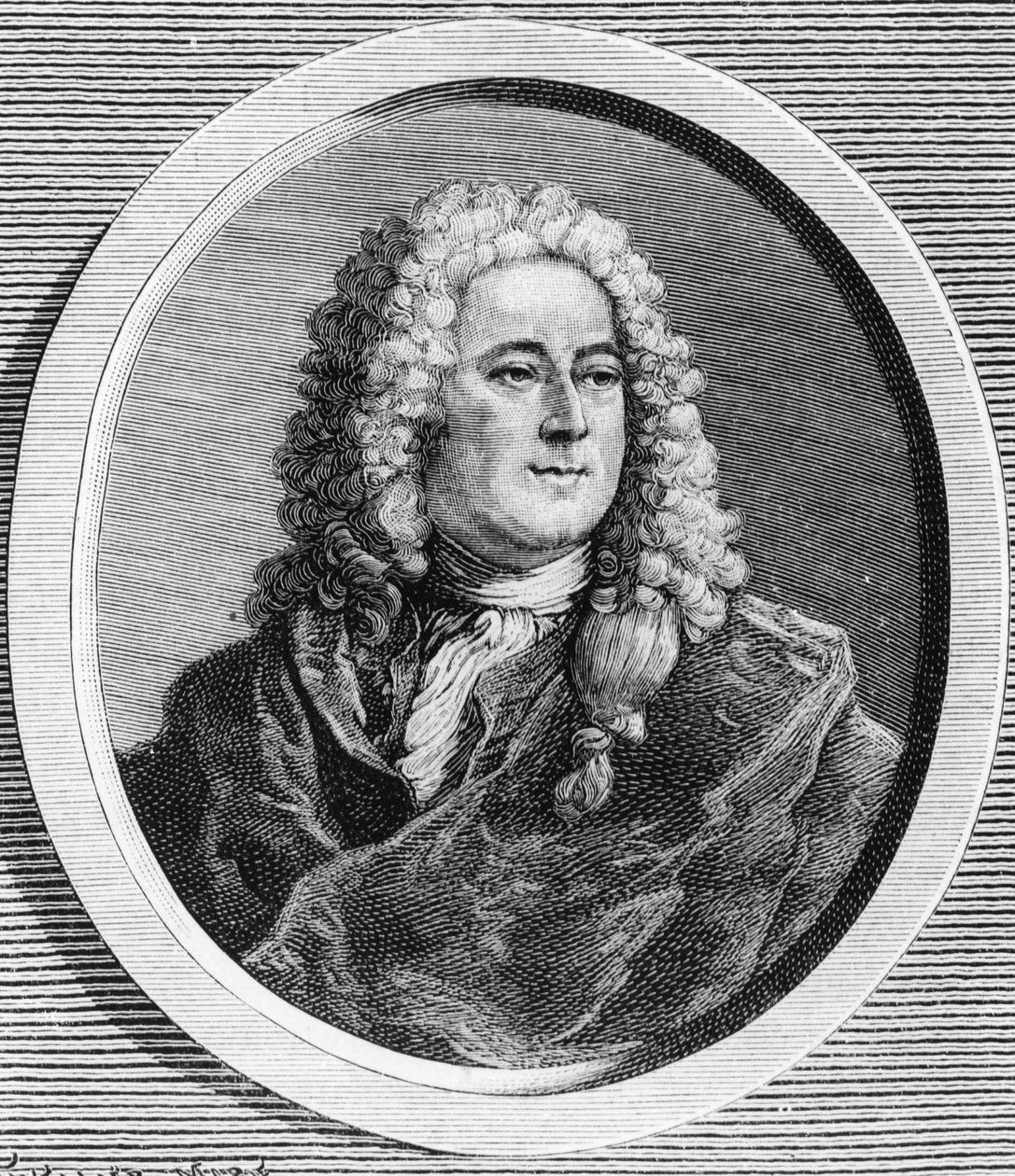 Portret van John Law (1671 - 1729), Schotse financier die in 1720 failliet ging (Gebeurtenis van de Rue Quincampoix) - in 