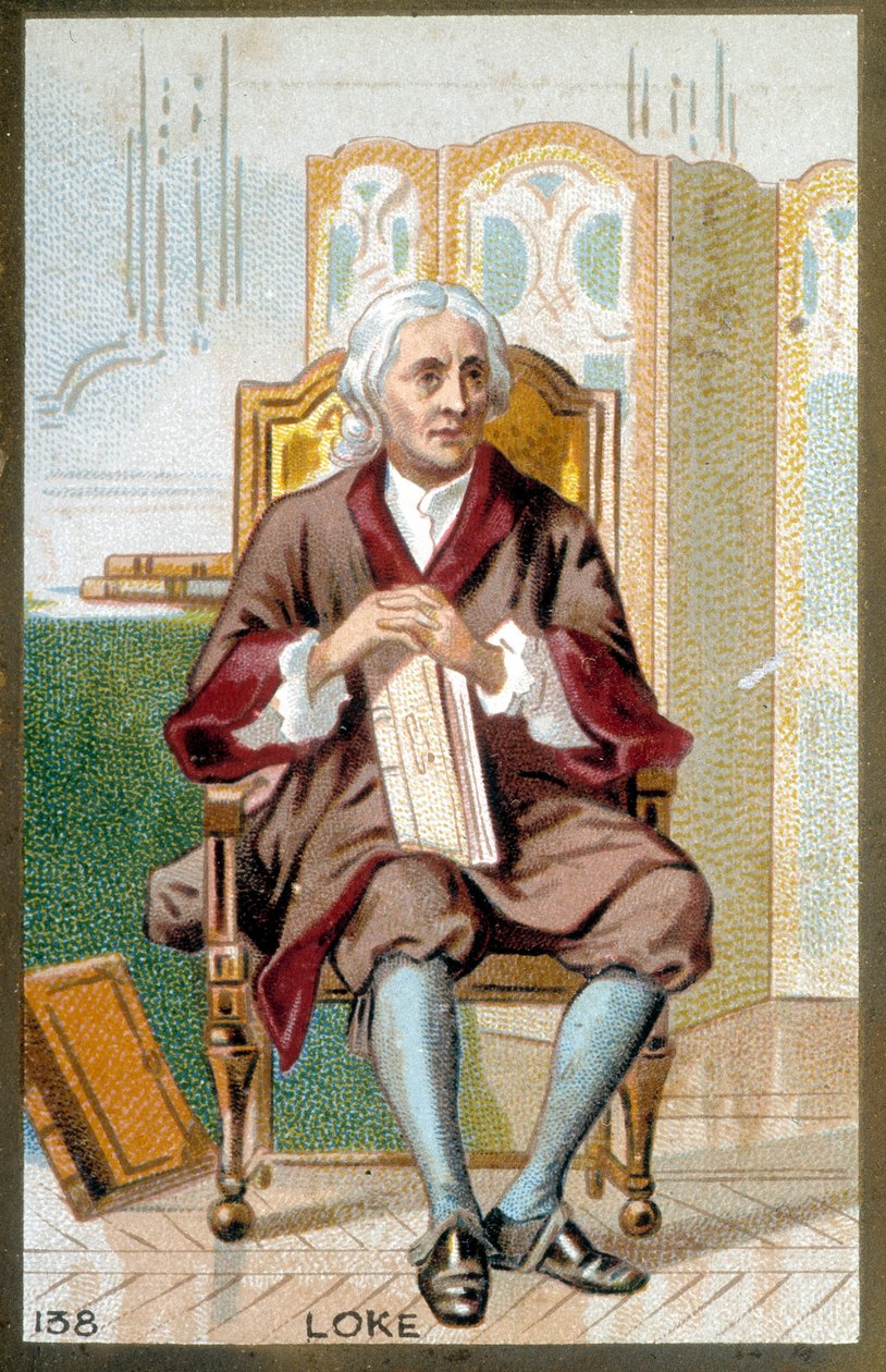 Portret van John Locke (1632-1704), Engelse filosoof. Chromolithografie van de 19e eeuw door Unknown artist