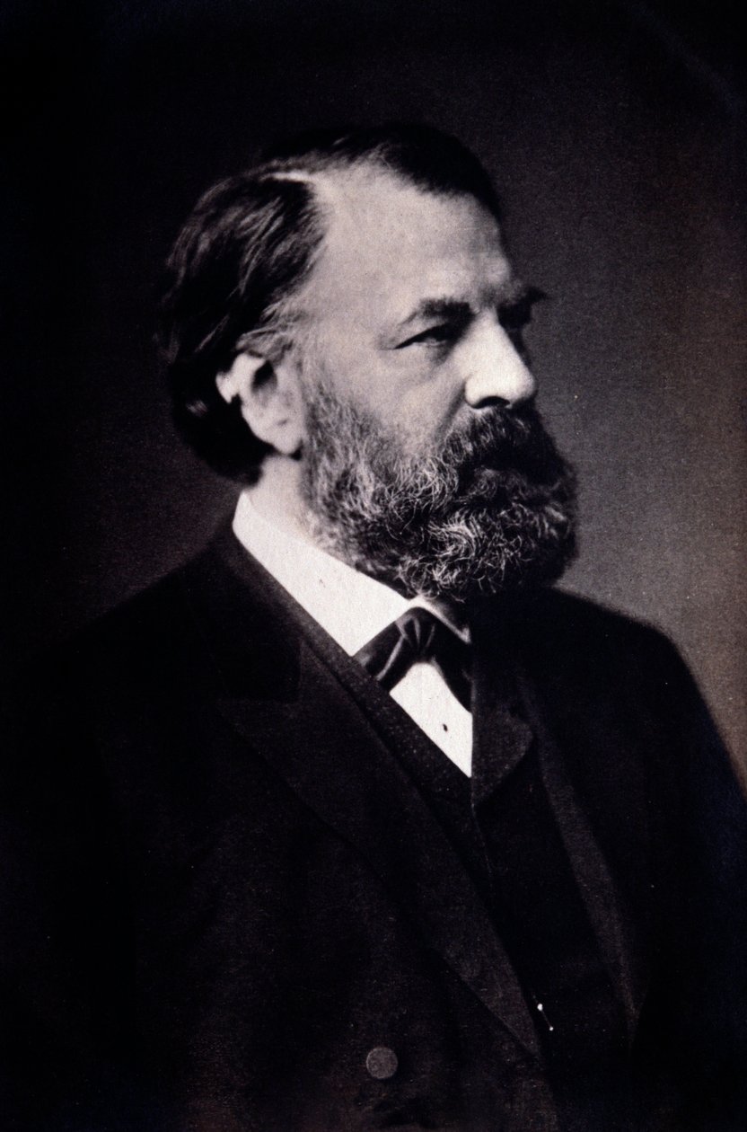Portret van Joseph Joachim (1831-1907) Hongaarse violist, componist en dirigent. Foto. Milaan, biblioteca del conservatorio door Unknown artist