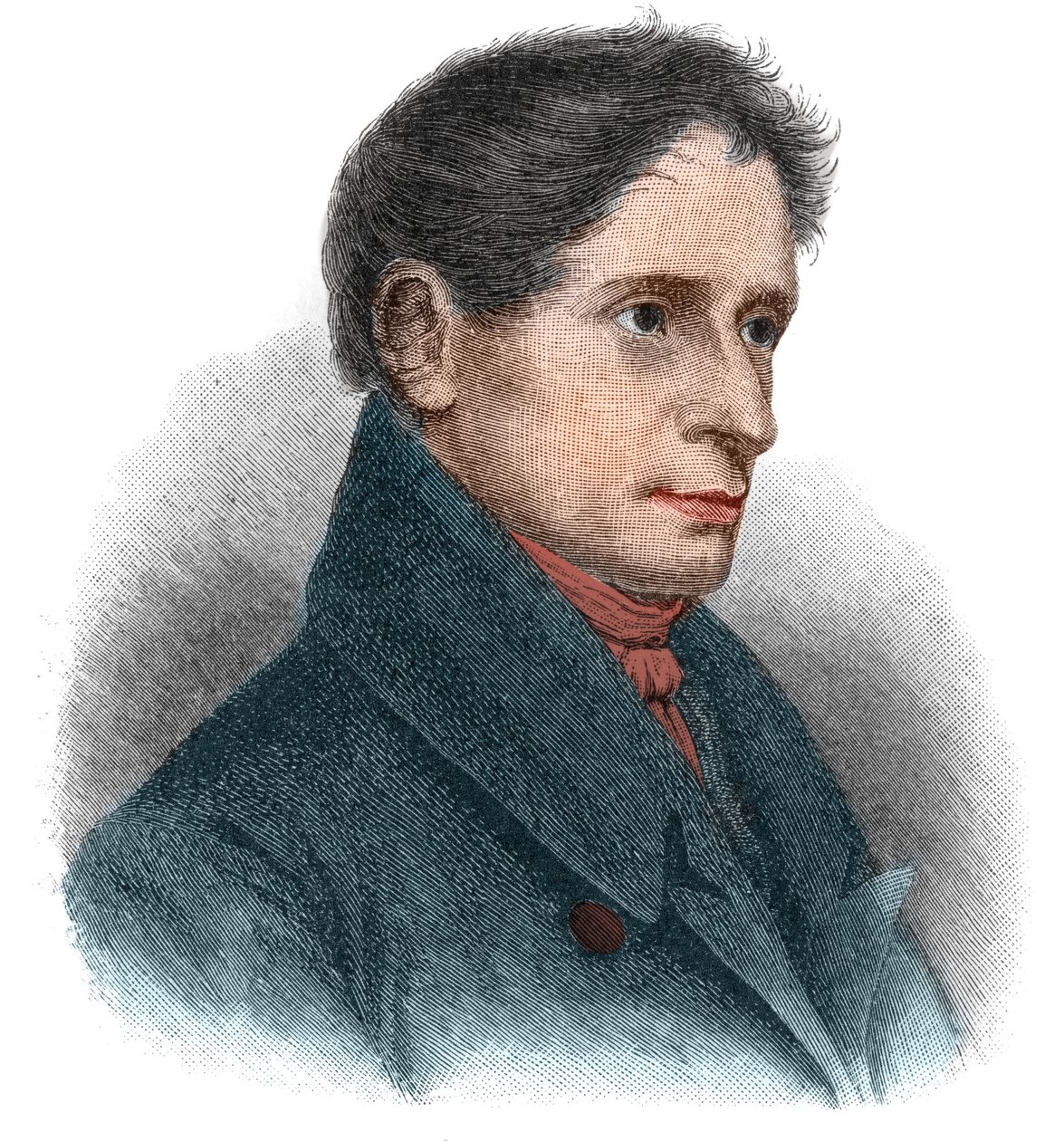 Portret van Joseph Karl Benedikt von Eichendorff (1788-1857) Duitse dichter en romanschrijver. door Unknown artist
