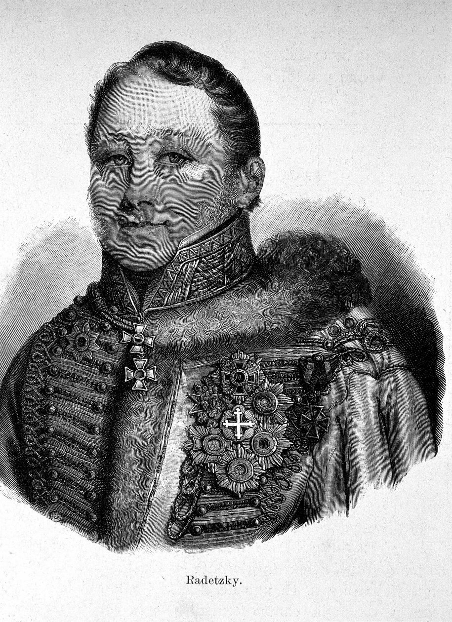 Portret van Joseph Radetzky, Graaf von Radetz (1766 - 1858), Oostenrijkse veldmaarschalk door Unknown artist