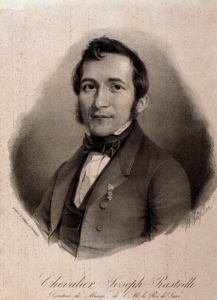 Portret van Joseph Rastrelli (gravure) door Unknown artist