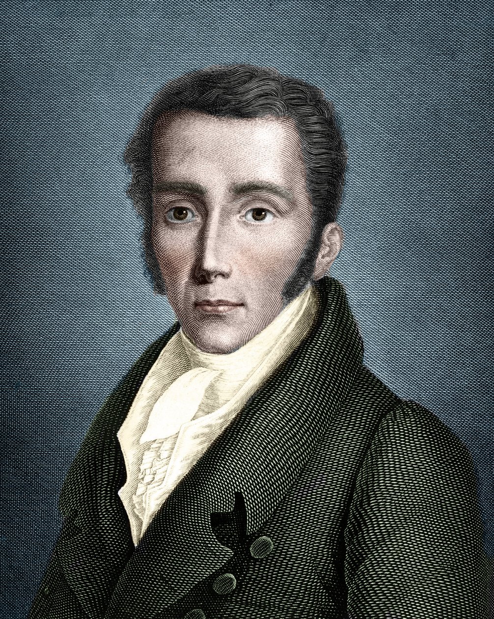 Portret van Joseph von Fraunhofer (1787 - 1826) Duitse opticien en natuurkundige, grondlegger van de spectroscopie door Unknown artist
