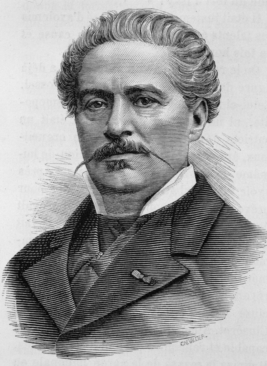 Portret van Jules Ducatel. Gravure uit de 19e eeuw. door Unknown artist