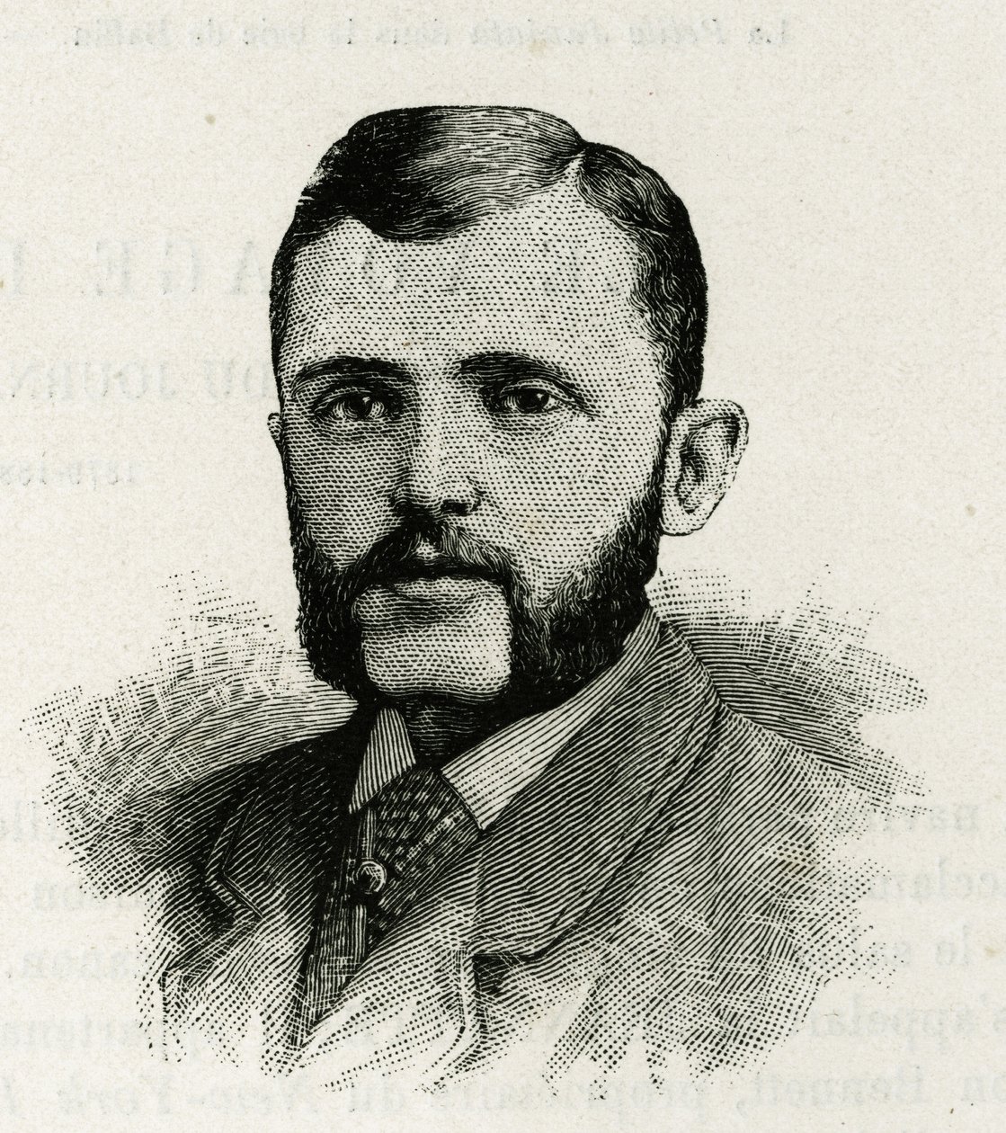 Portret van L. Newcomb, lid van de bemanning van La Jeannette, voor de missie naar de noordpool. Gravure ter illustratie van 