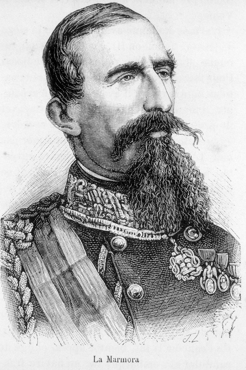 Portret van La Alfonso Ferrero, Ridder La Marmora, President van de Raad van het Koninkrijk Italië (1864-1866) door Unknown artist