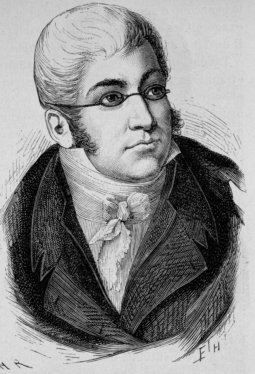 Portret van La Romiguière. Gravure van het einde van de 19e eeuw in 