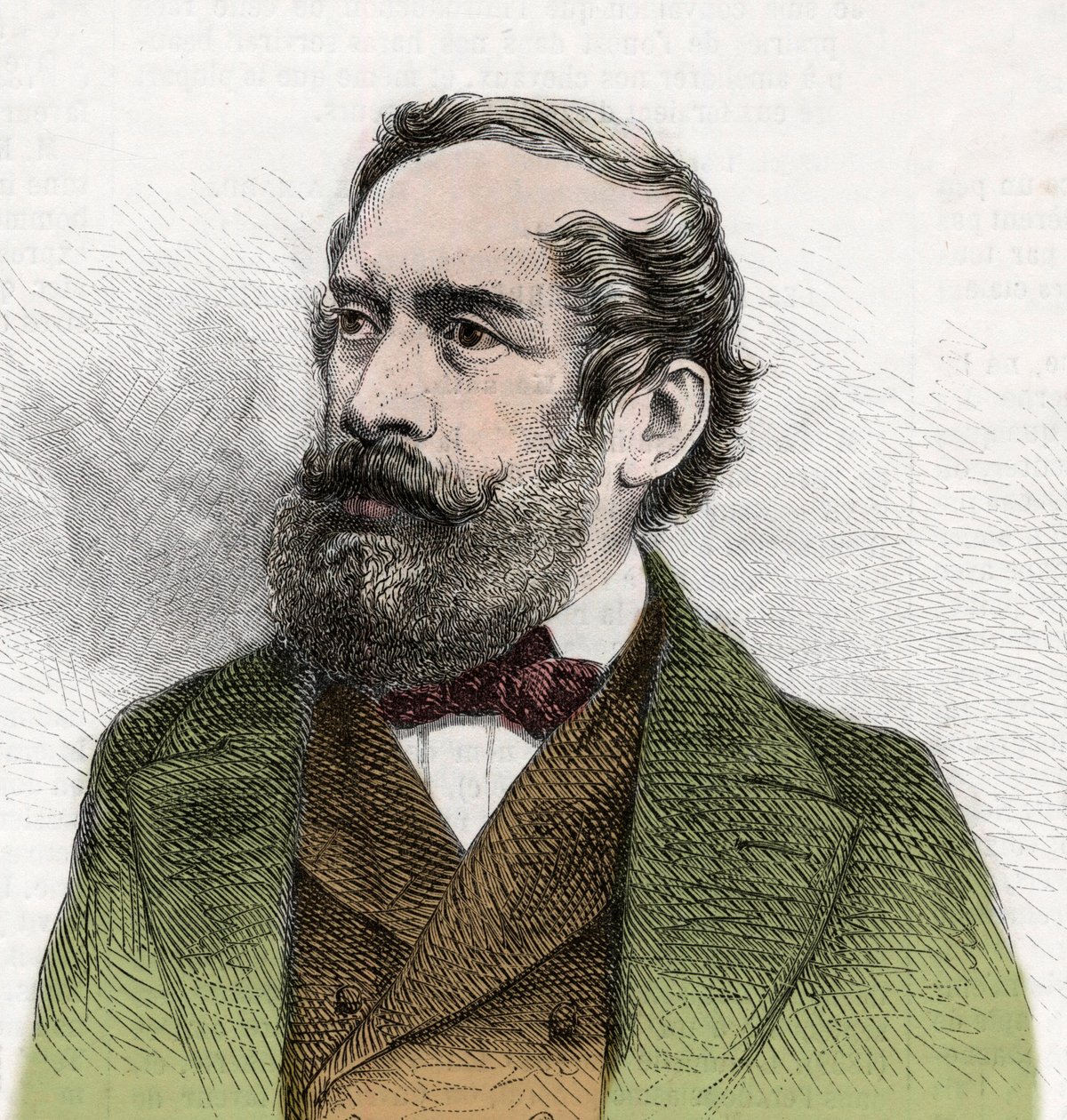 Portret van Lajos Kossuth (1802-1894), Hongaarse politicus - Gravure uit 