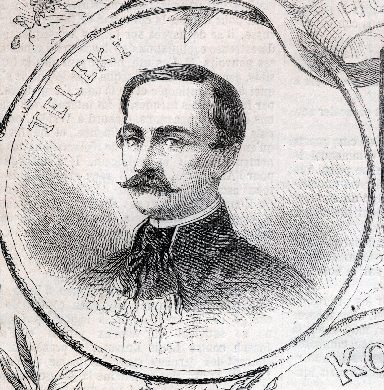 Portret van Laszlo Teleki (1811-1861), Hongaarse schrijver en politicus - Gravure in 