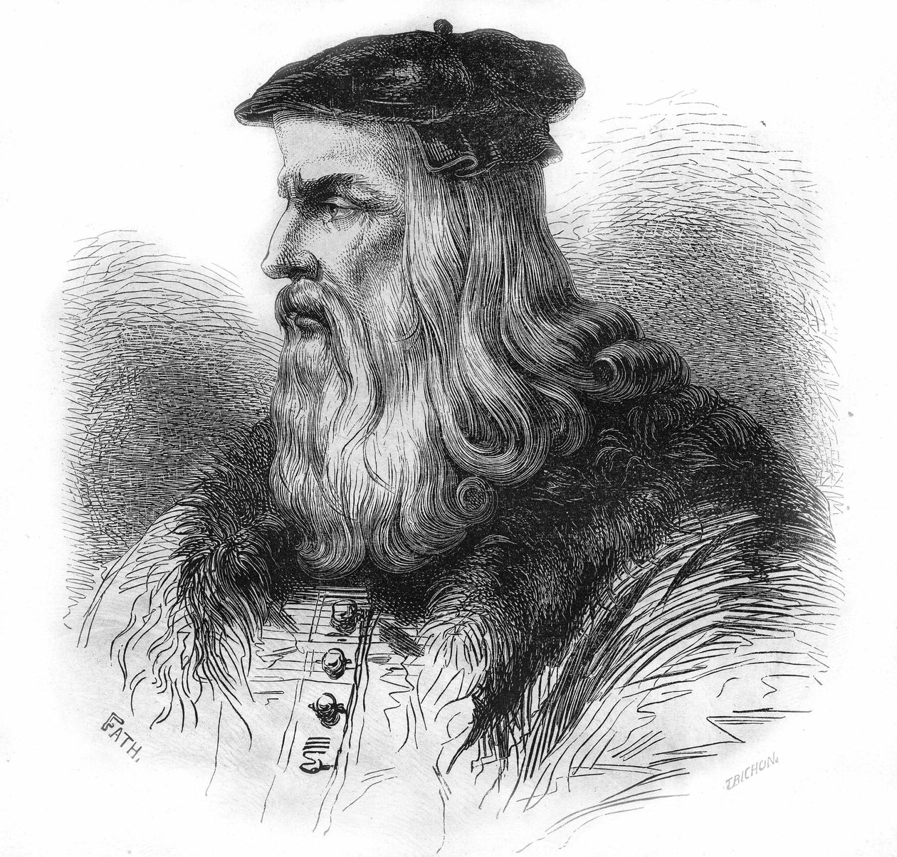 Portret van Leonardo da Vinci (1452 - 1519). door Unknown artist