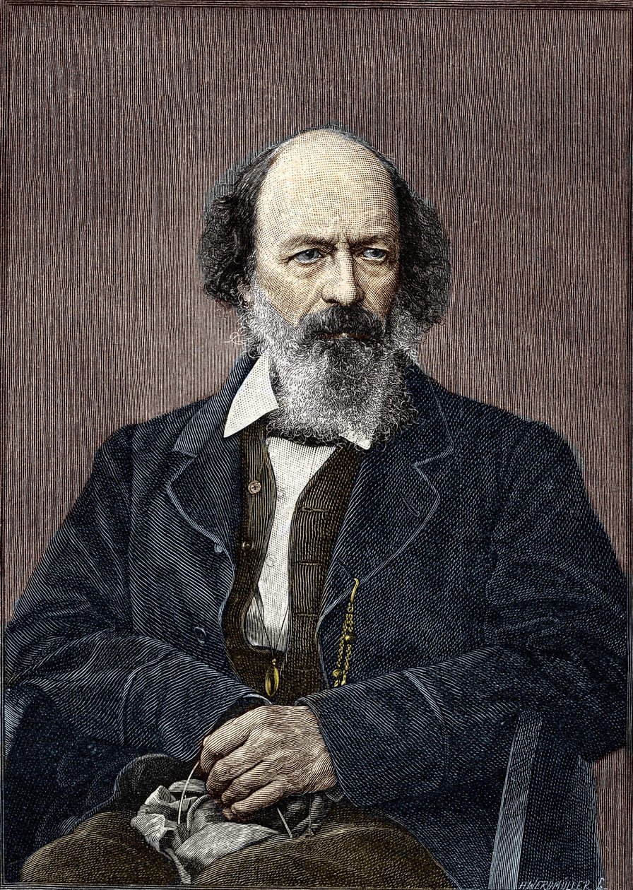 Portret van Lord Alfred Tennyson, Engelse dichter en toneelschrijver (1809 tot 1892). door Unknown artist