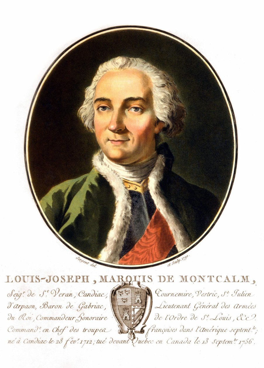 Portret van Louis-Joseph, Markies van Montcalm van Saint-Véran (1712-1759). Franse generaal, gestorven bij de verdediging van Quebec tegen de Engelsen door Unknown artist