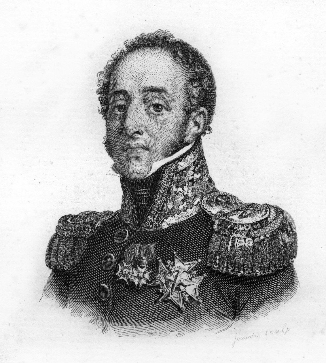 Portret van Louis Gabriel Suchet (1770-1826), Hertog van Albufera, Maarschalk van Frankrijk, gravure uit de 19e eeuw door Unknown artist